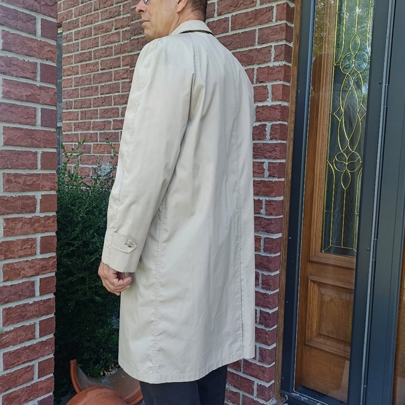 LONDON FOG VINTAGE RAIN COAT 46 LONG TAN - Picture 4 of 11